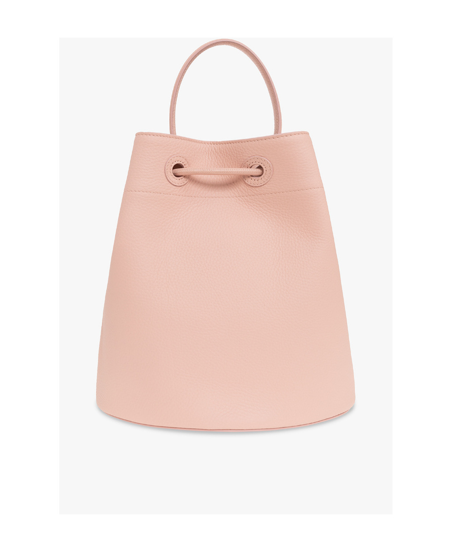 Burberry Grained Leather Bucket Bag With Tb Application In Pink