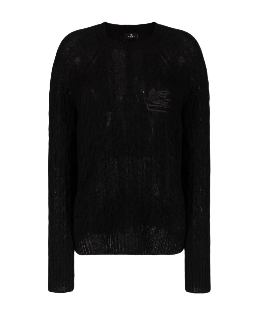 Etro Embroidered Sweater With Logo In Black