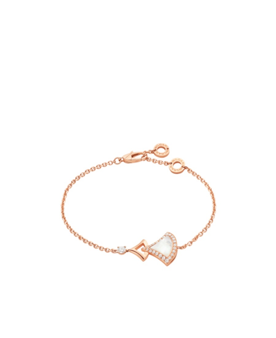 Bvlgari Logo Rose Gold Bracelet In Yellow