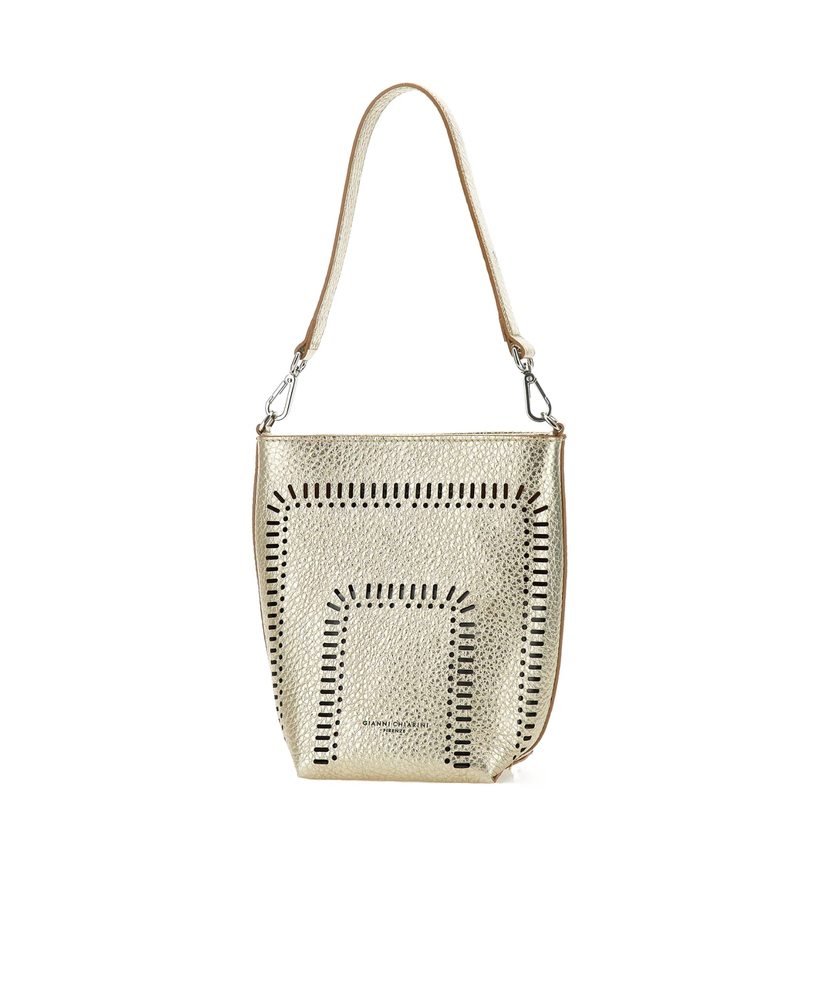 Gianni Chiarini Metallic Tote Bag In Nude