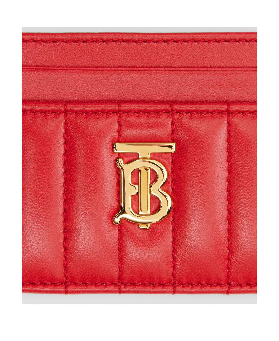 Burberry Lola Logo Plaque Quilter Cardholder In Red