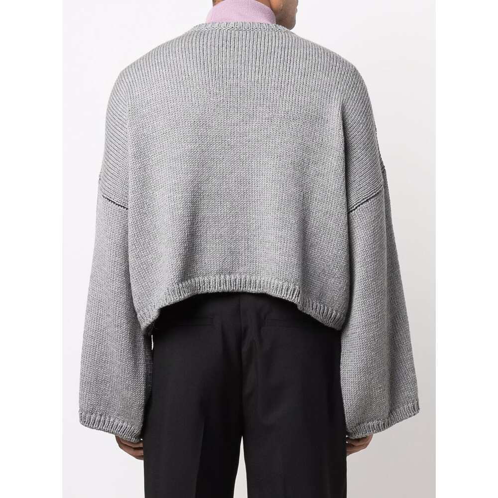 Raf Simons Logo Round-neck Pullover In Gray