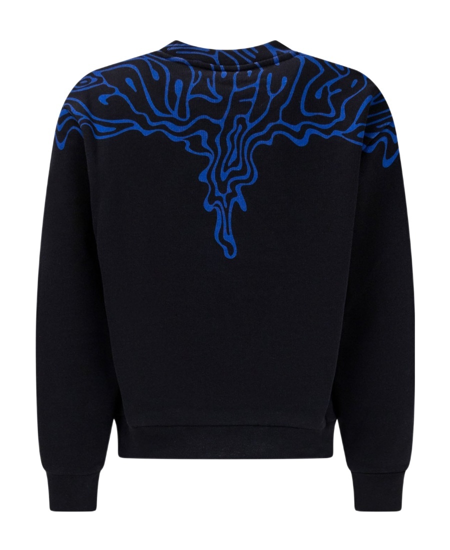 Marcelo Burlon County Of Milan Fluid Wings Cotton Sweatshirt In Black