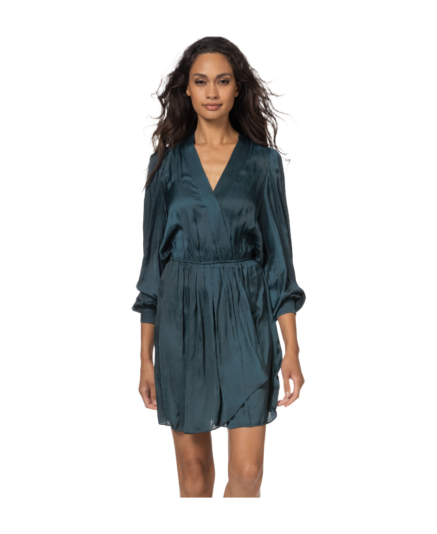 Zadig & Voltaire Remember Satin-finish Minidress In Blue