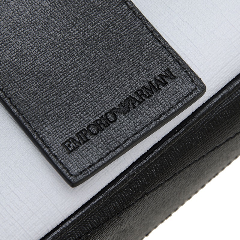 Emporio Armani Logo Details Handbag In Black