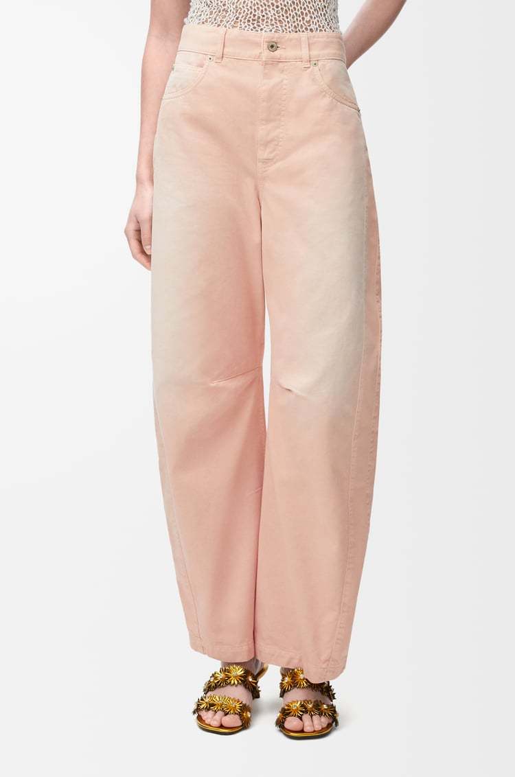 Loewe Barrel Trousers In Cotton In Light Pink