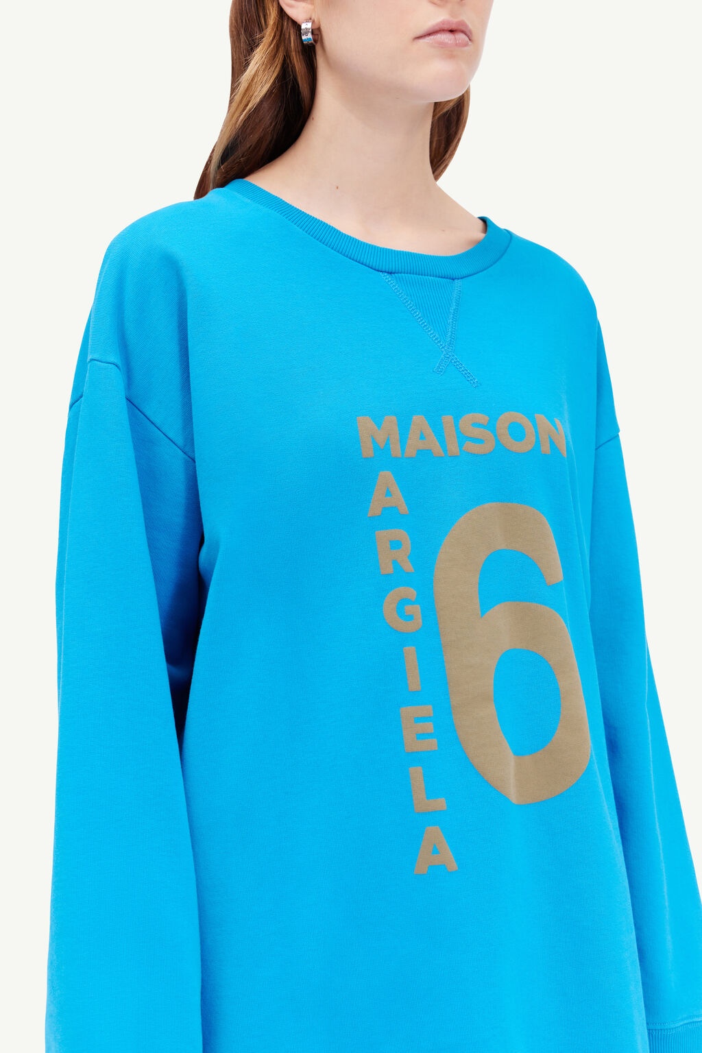 Shop Mm6 Maison Margiela Logo Hoodie In Blue
