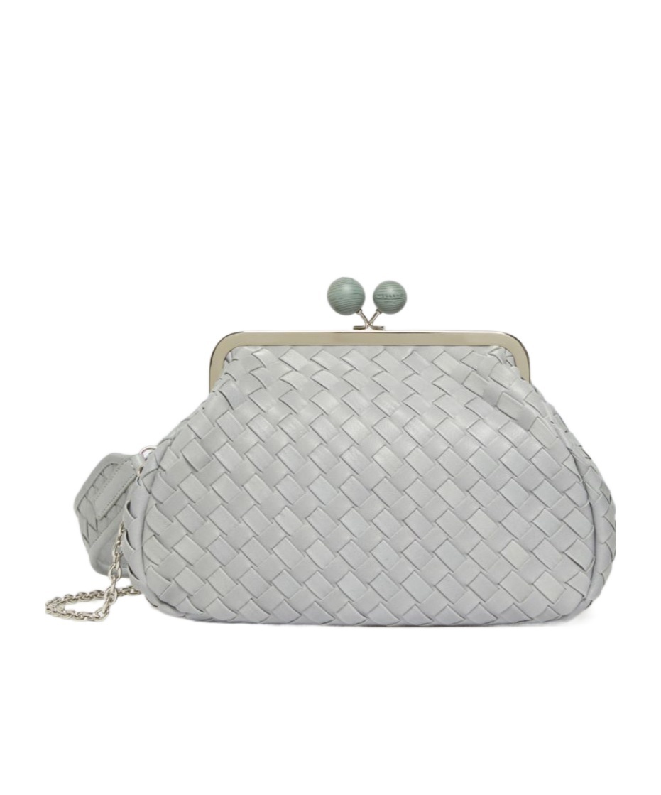 Weekend Max Mara Pasticcino Medium Woven Shoulder Bag In Gray