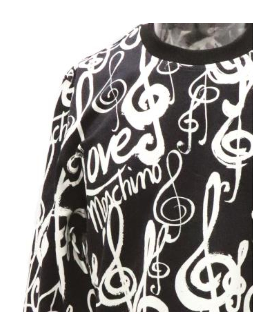 Moschino Printed Sweater In Black