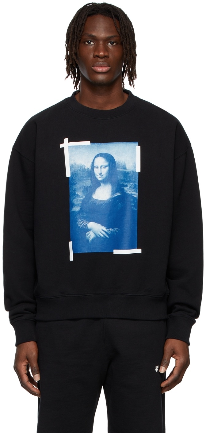Off-white Monalisa Over Crew-neck Sweatshirt In Black