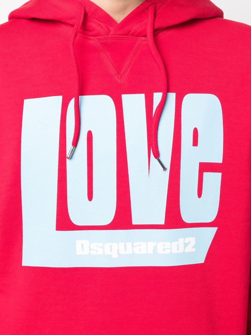 Dsquared2 Logo-print Drawstring Hood Hoodie In Red
