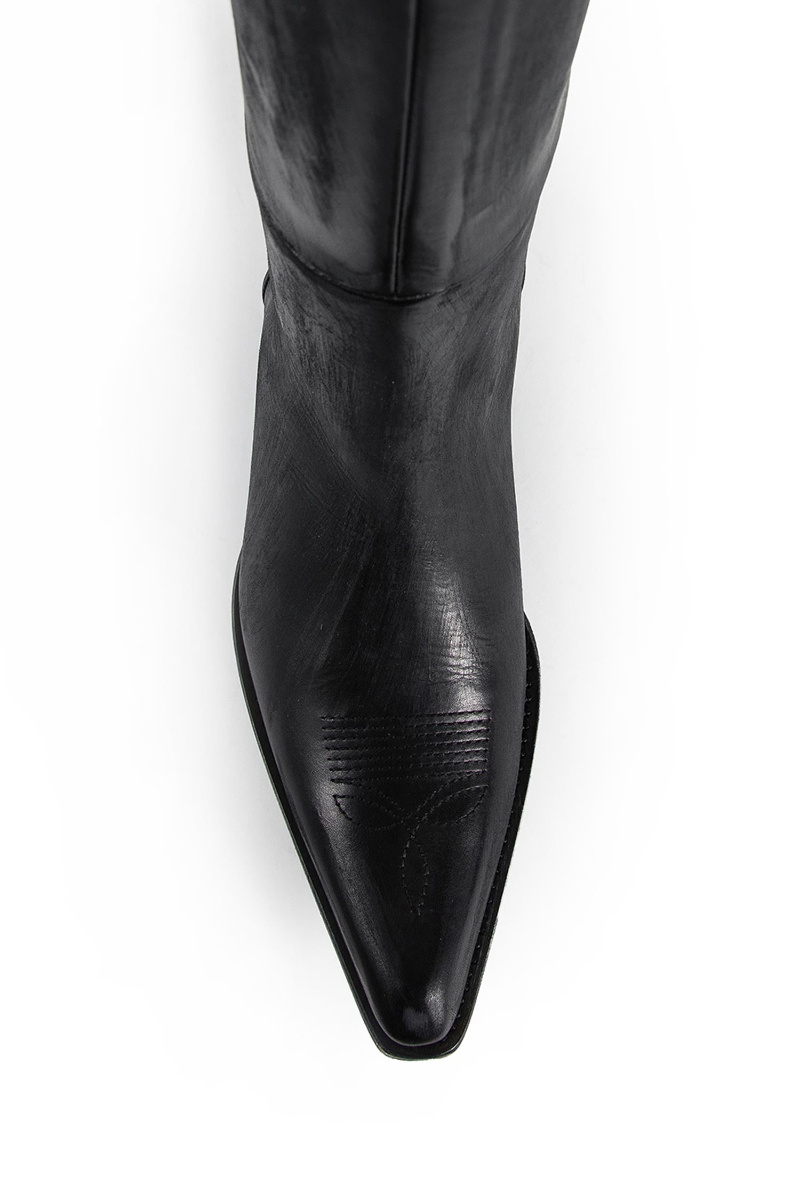 Khaite Clive 35 Leather Over-the-knee Boots In Black