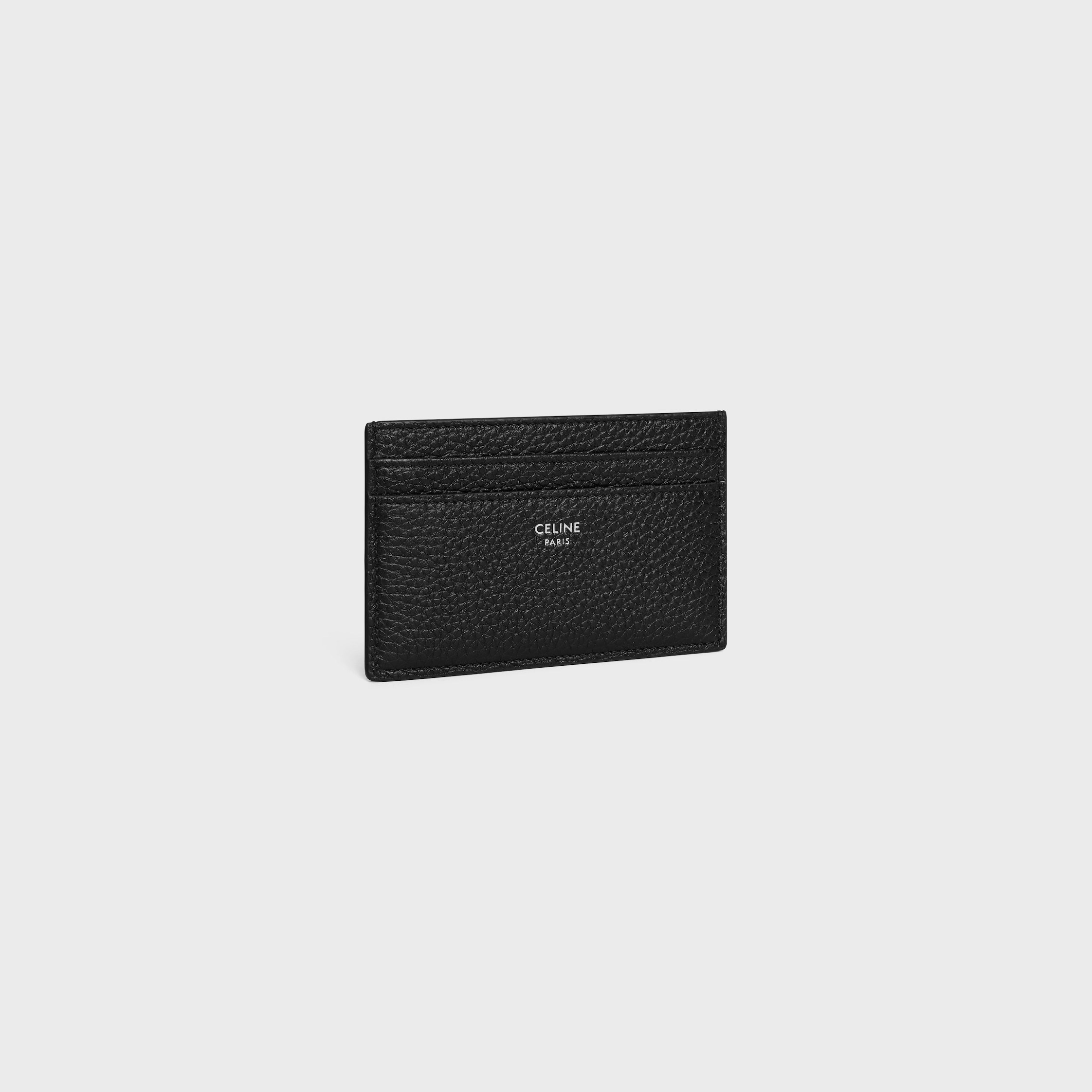 Celine Textured Medium Card Holder Accessory In Black