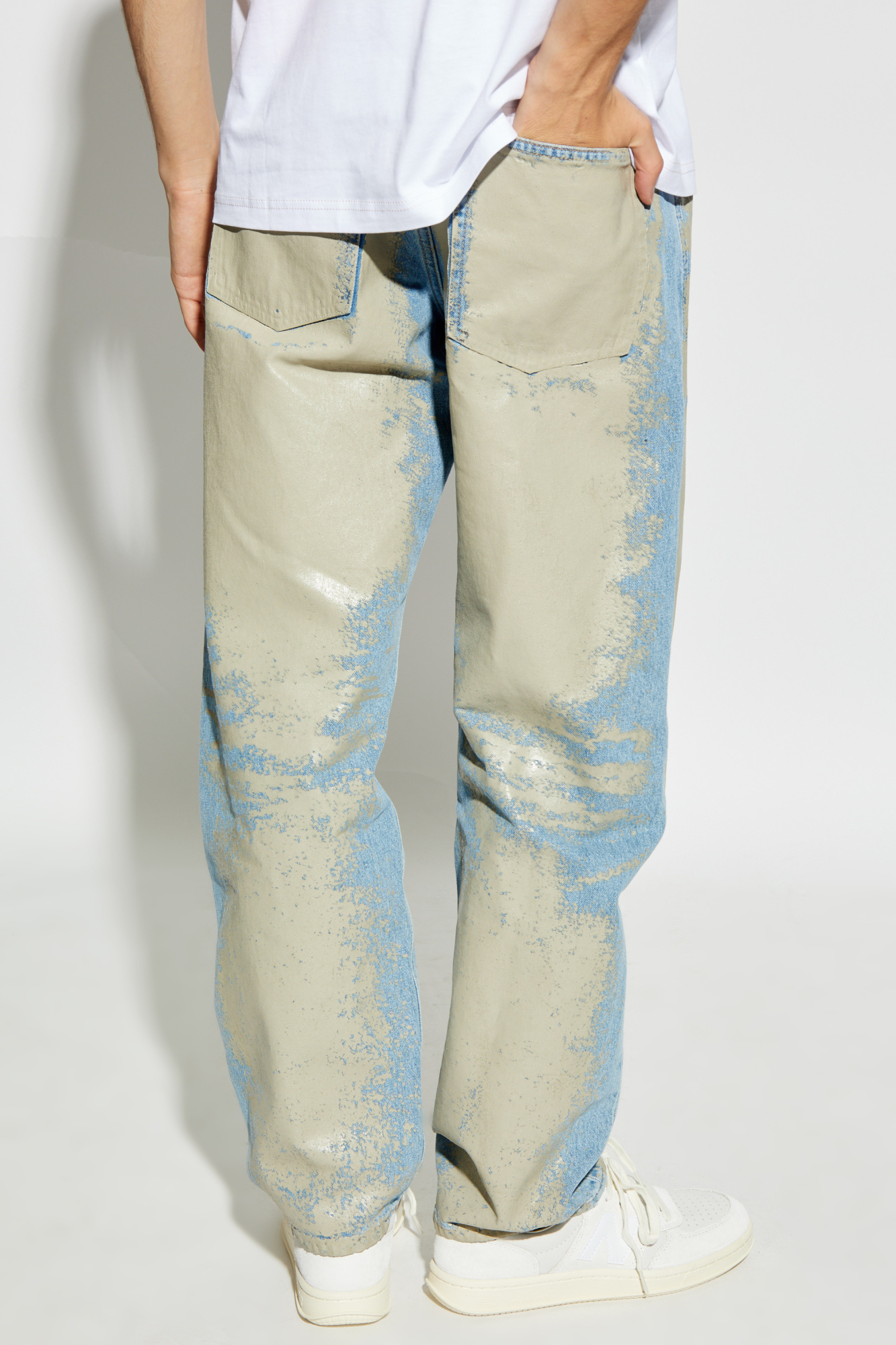 Diesel D-macs-fsf3 Denim Waist Jeans In Nude