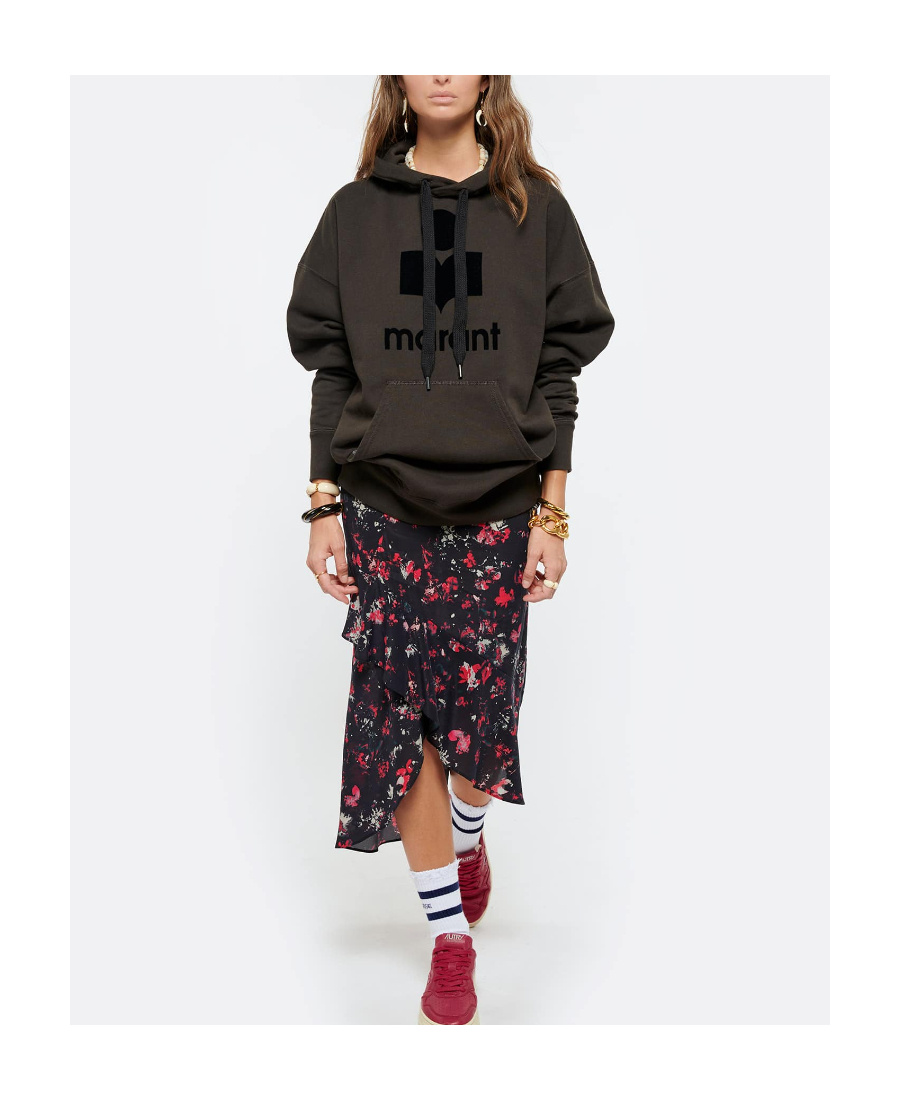 Shop Isabel Marant Étoile Mansel Oversized Logo Sweatshir In Black