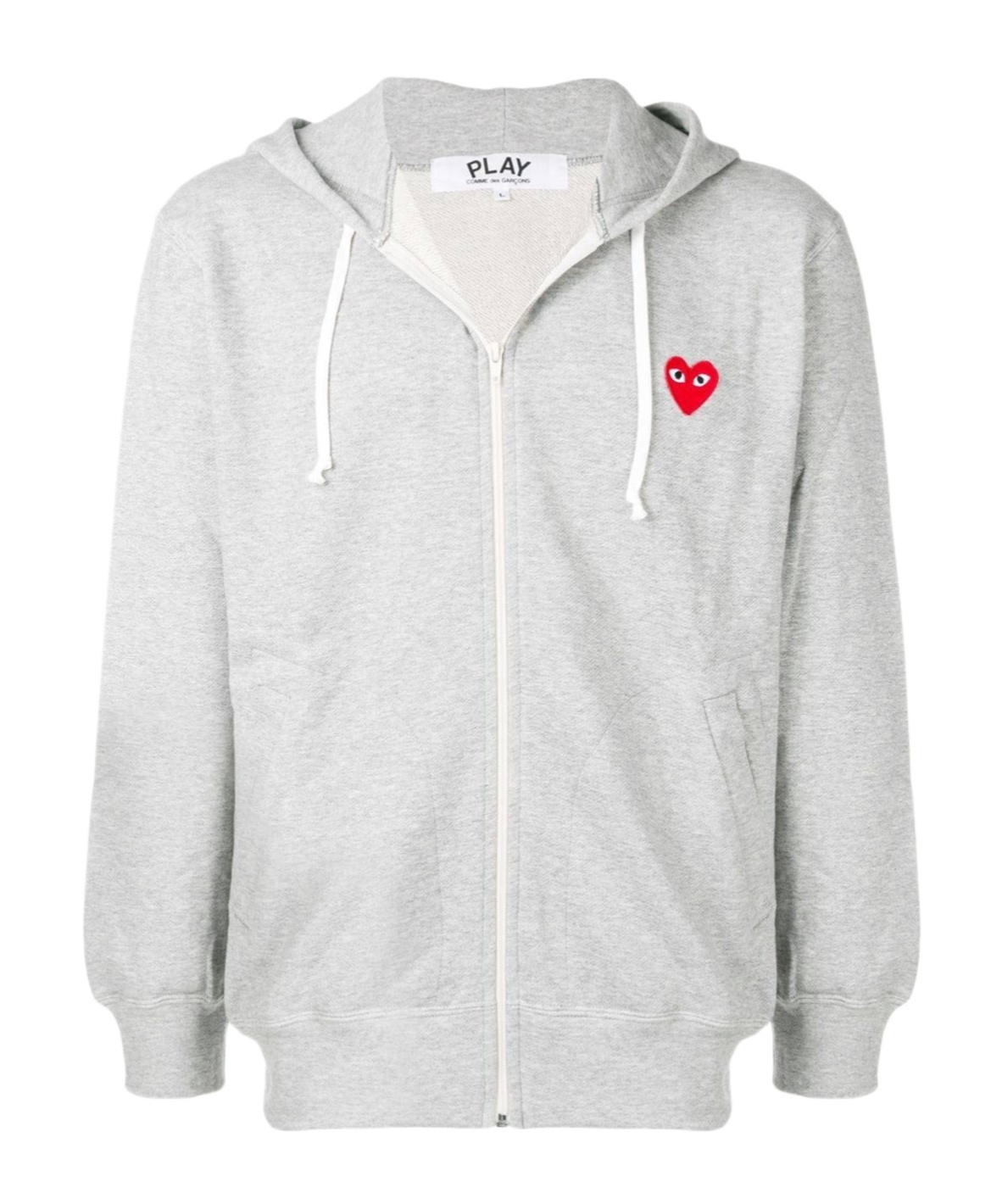 Shop Comme Des Garçons Play Long-sleeved Casual Jacket In White