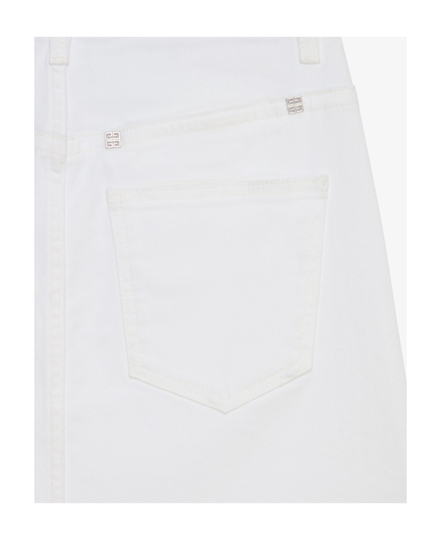 Givenchy 4g-motif Denim Mini Skirt In White
