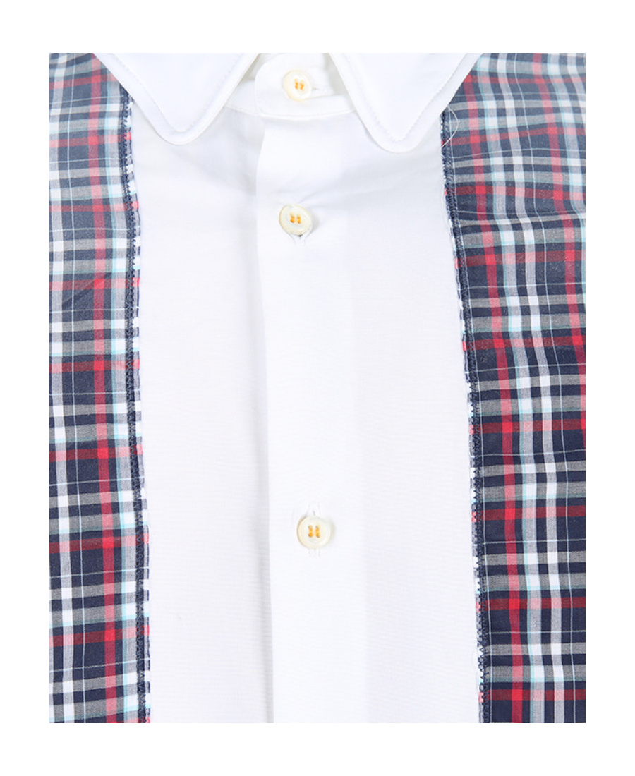 Dsquared2 Checkered Splicing Design Shirt In Gray
