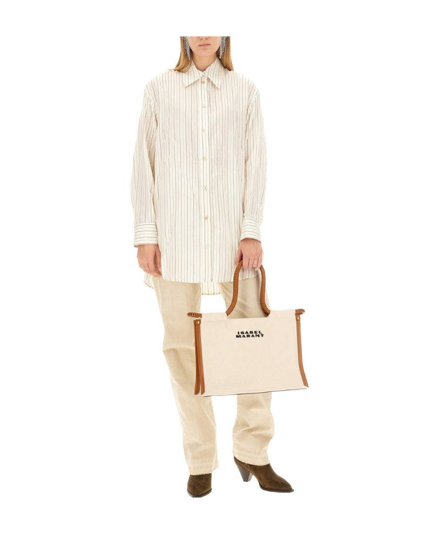 Isabel Marant Oversized Silk Blend Shirt In White