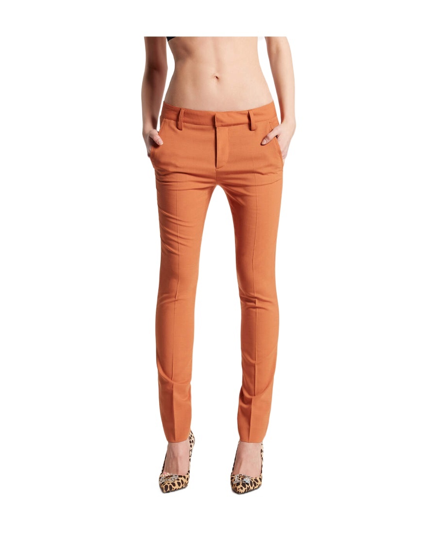 Dsquared2 Slim-cut Tailored Trousers In Brown