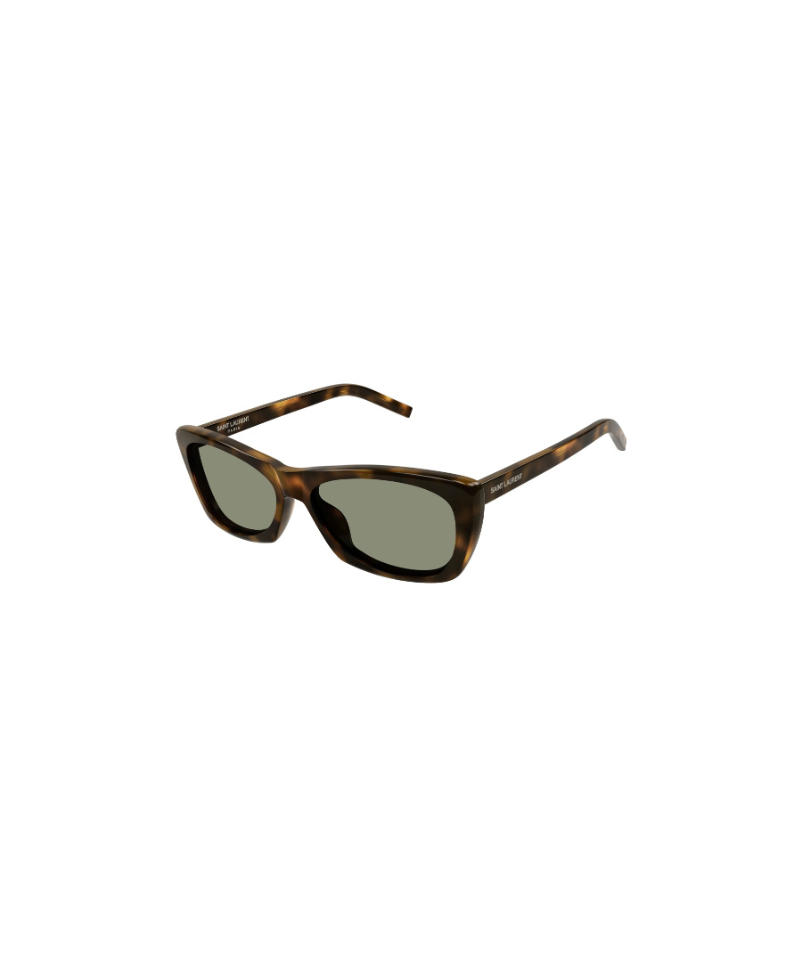 Saint Laurent Tortoiseshell-effect Rectangle-frame Sunglasses In Black