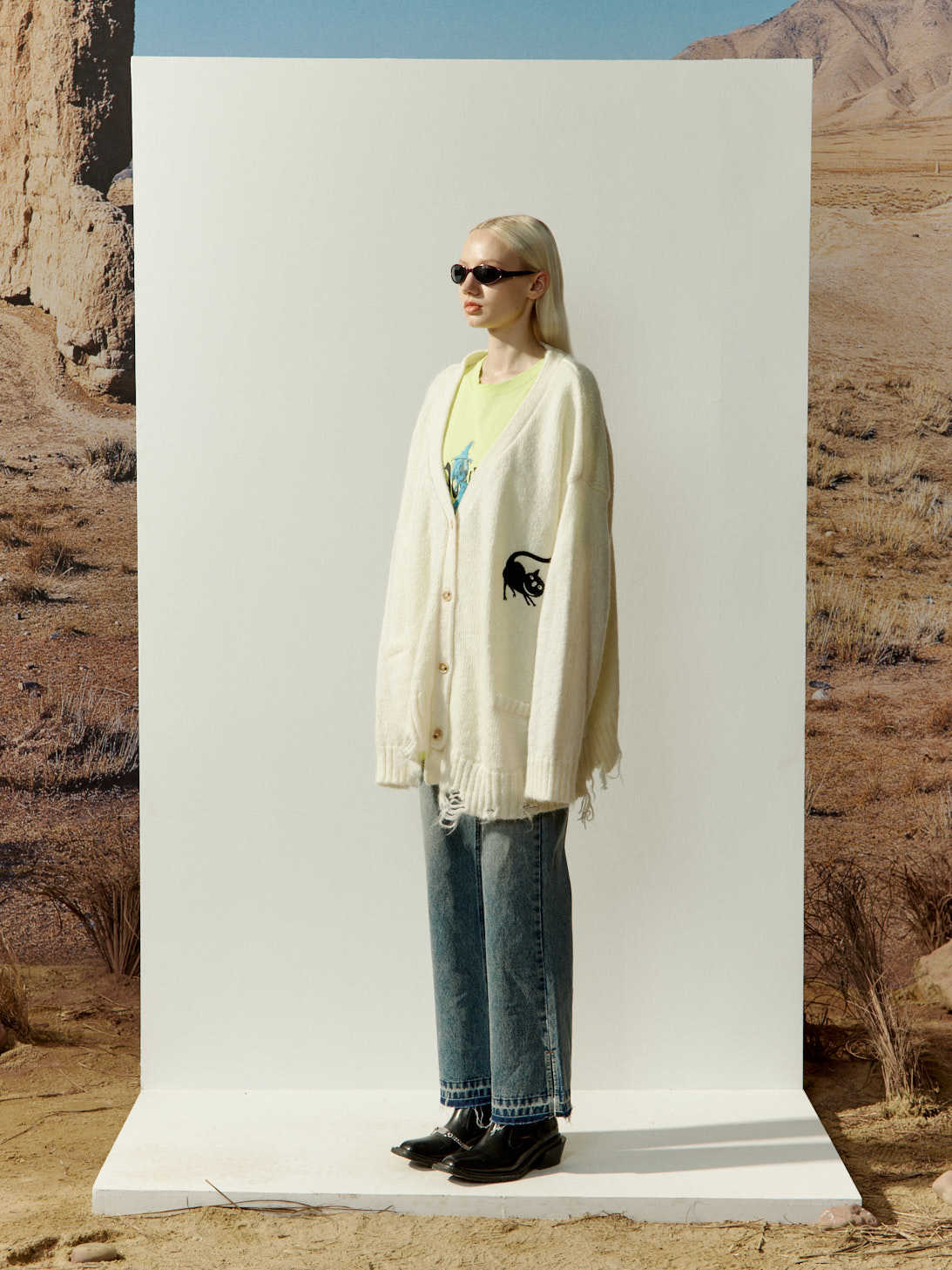 Charlie Luciano Imitation Of Old Logo Knitted Cardigan In Neutral