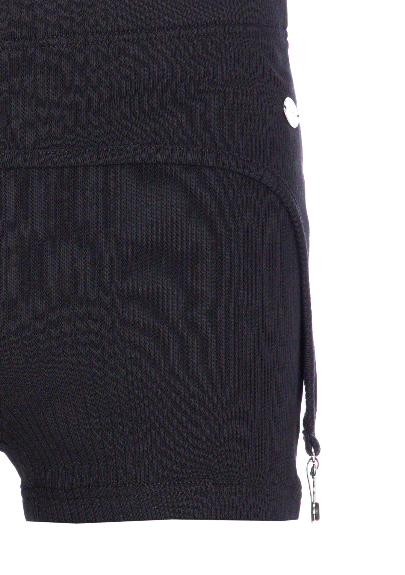 Jean Paul Gaultier Cotton Ribbed Mini Short With Lingerie Garter Clothing In Black