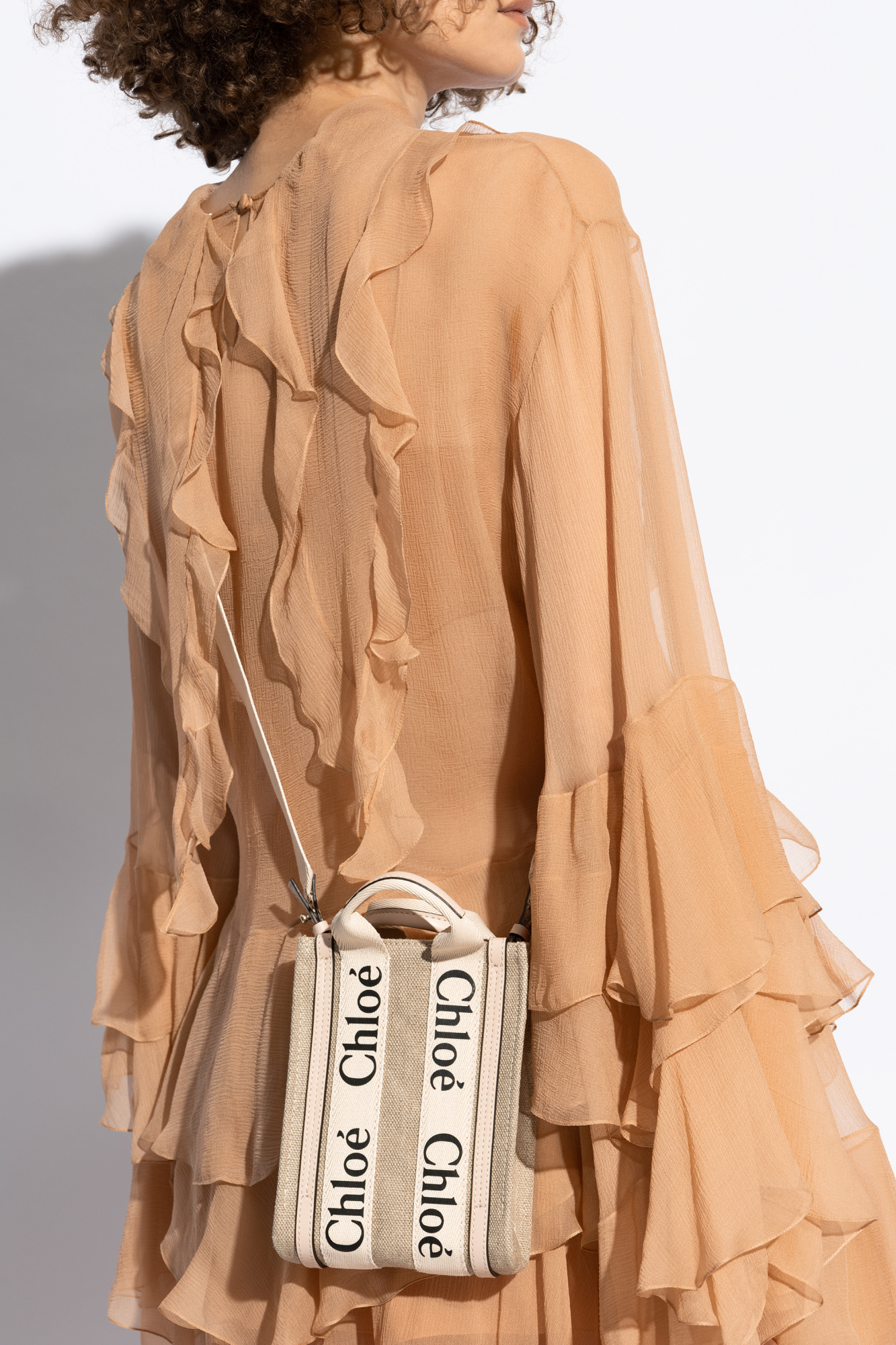 Chloé Logo-print Panelled Tote Bag In Nude