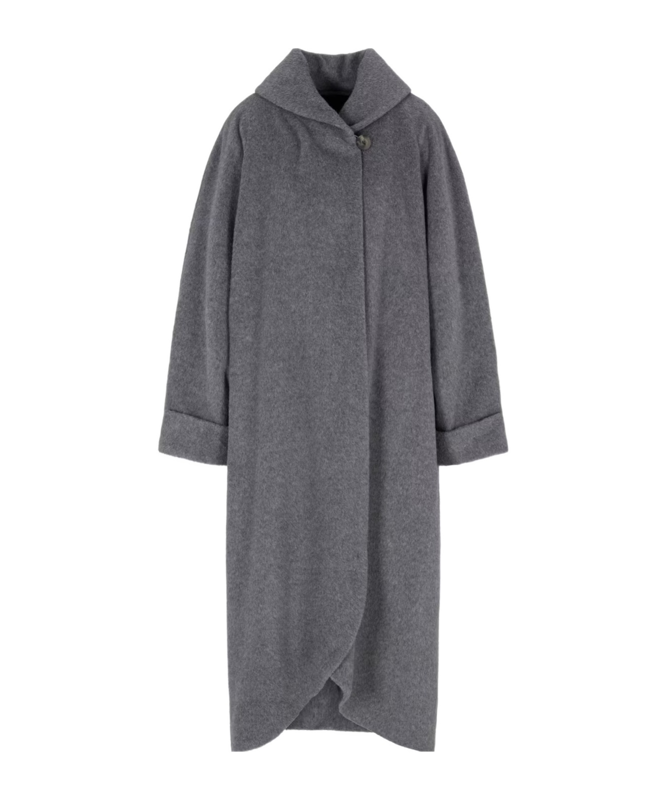 Emporio Armani Icon Alpaca-wool Beaver Long Coat In Gray