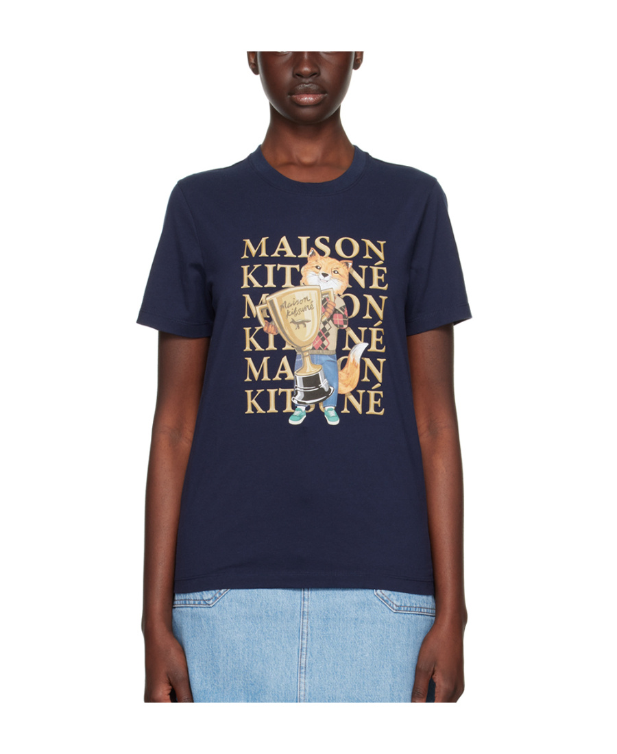 MAISON KITSUNÉ ROUND-NECKED LOGO T-SHIRT