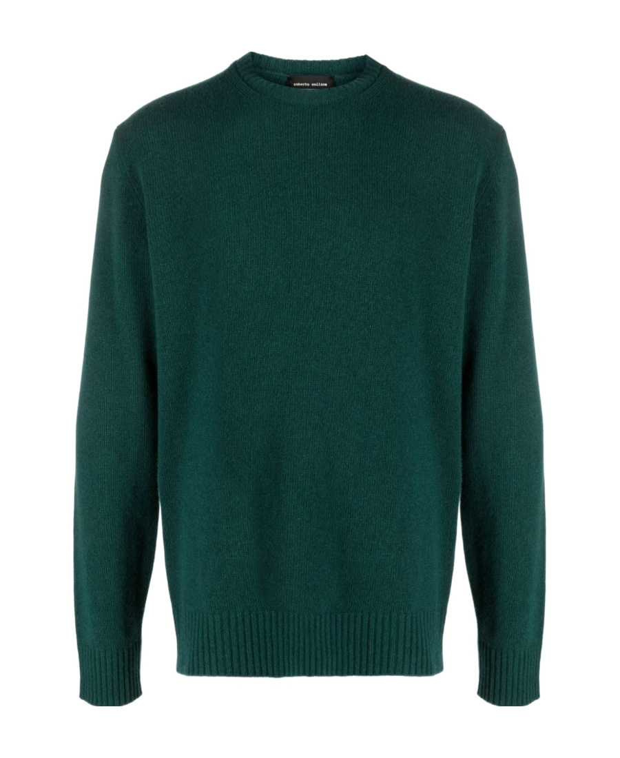 Roberto Collina Round Neck Long-sleeved Sweater In Green