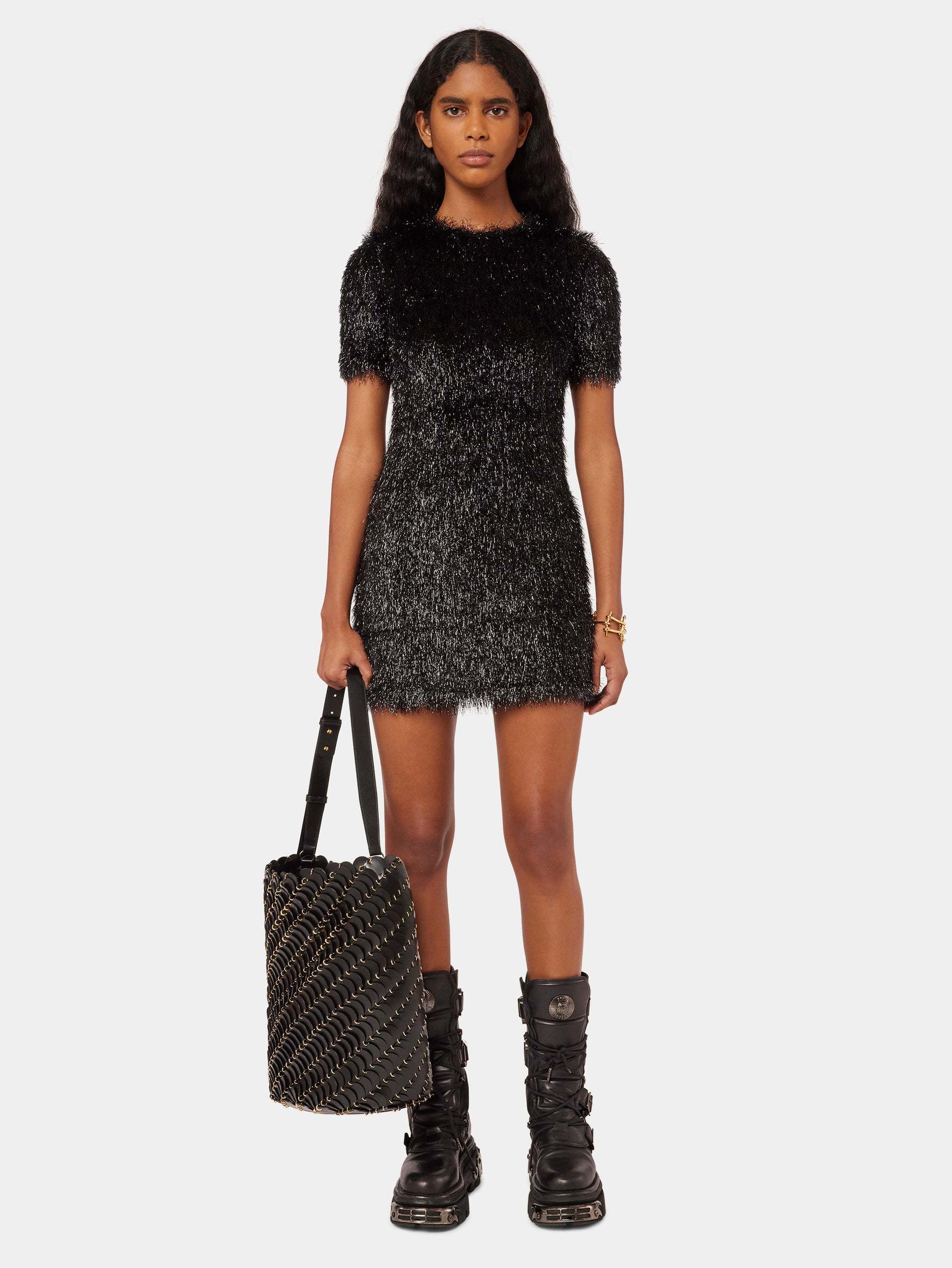 Rabanne Pacoïo Leather Bucket Bag In Black