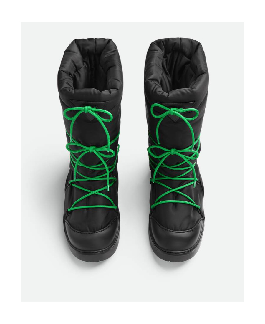 Bottega Veneta Nylon Quilted Mid-calf Chunky Sole Boots In Black