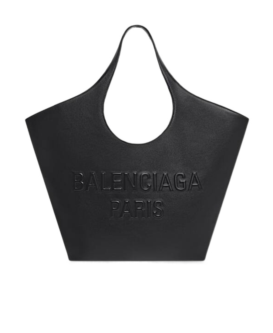 Balenciaga Woman Black Leather Medium Mary-kate Shopping Bag In Black