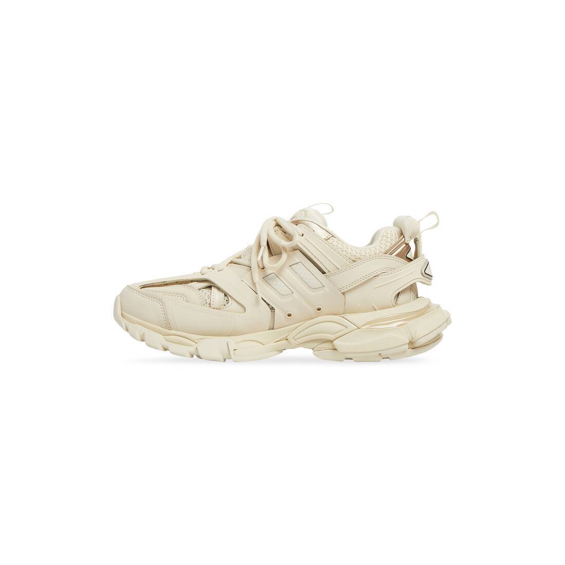 Balenciaga Track Faux-leather And Recycled-mesh Trainers In Nude