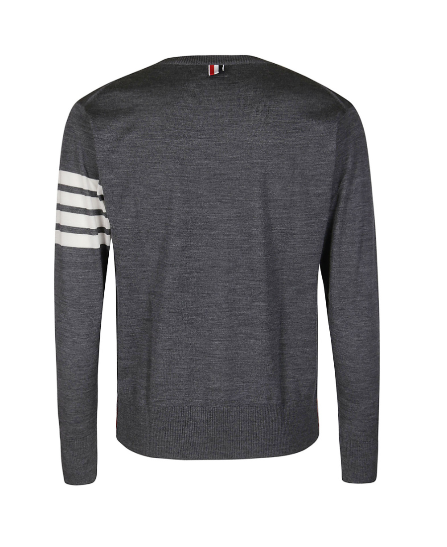 Thom Browne Dark Gray Wool 4-bar Sweaters In Black
