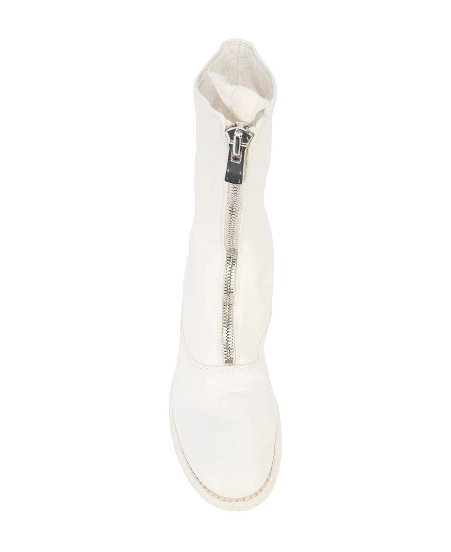 Guidi 310 Front Zipper Boots In White
