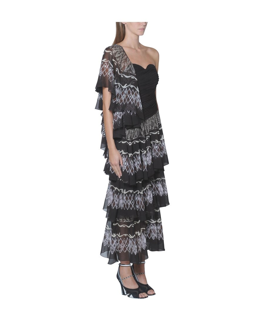 FENDI LAYERED PRINTED MAXI DRESS 