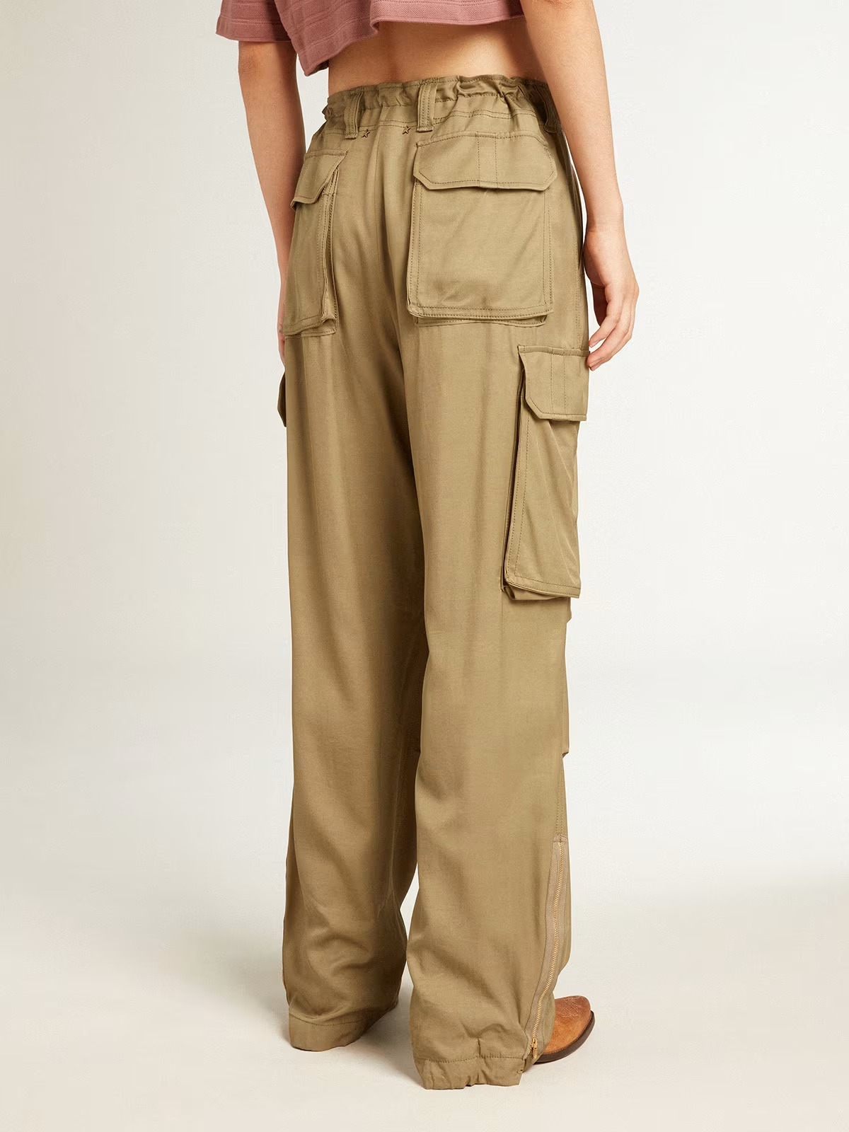 Golden Goose Wide-leg Cargo Pants In Green