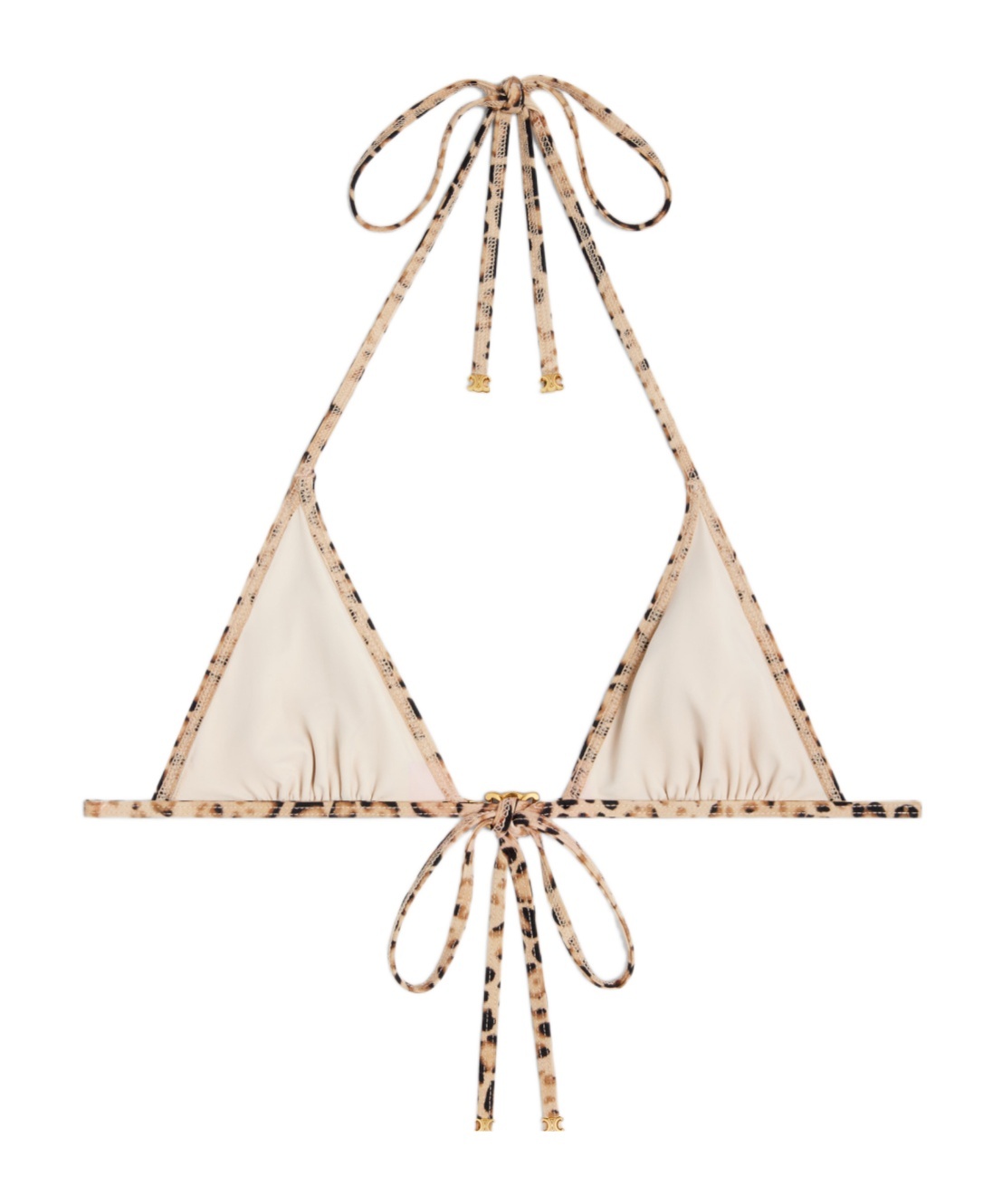 Celine Leopard Print Bikini Top In Nude