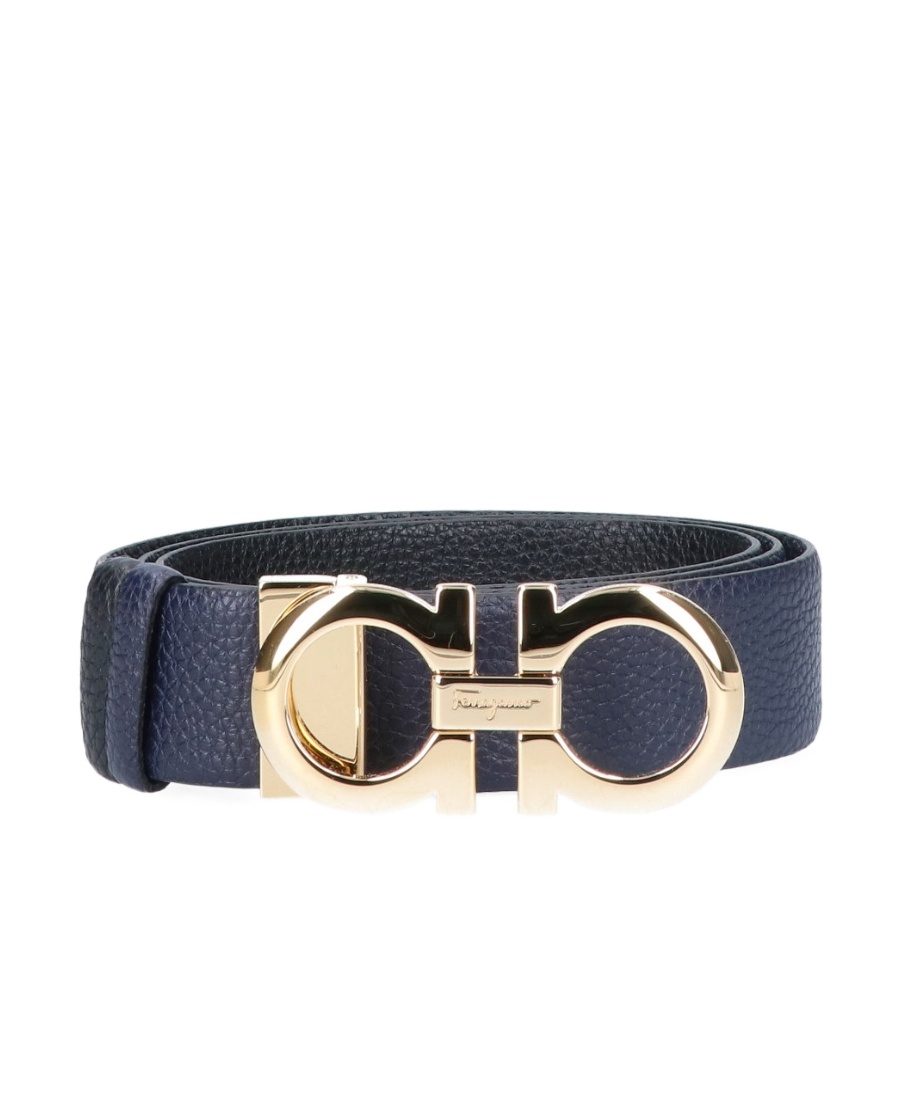 Ferragamo Leather Reversible Belt In Black