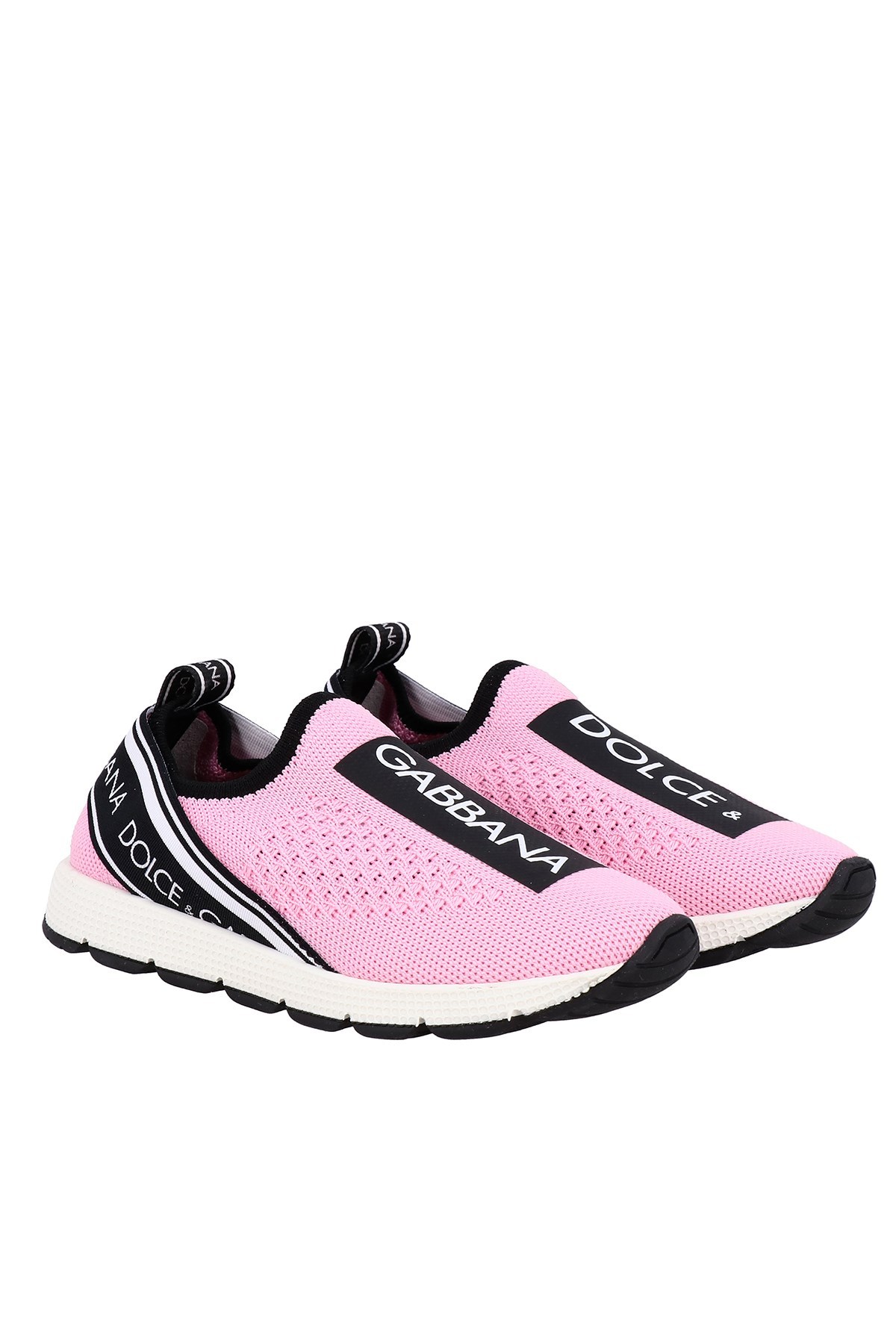 Dolce & Gabbana Teen Logo Print Sneakers In Pink