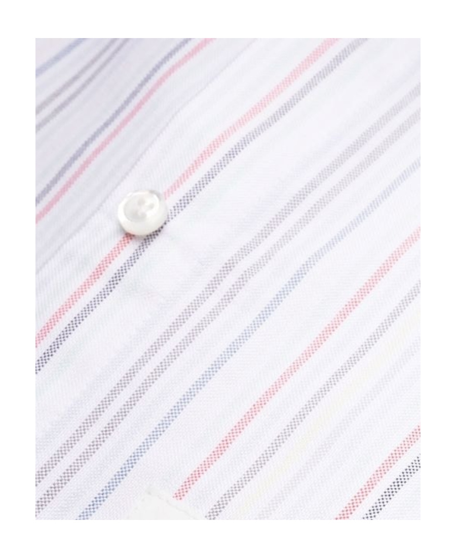 Thom Browne Striped Pleat-detail Shirtdress In White