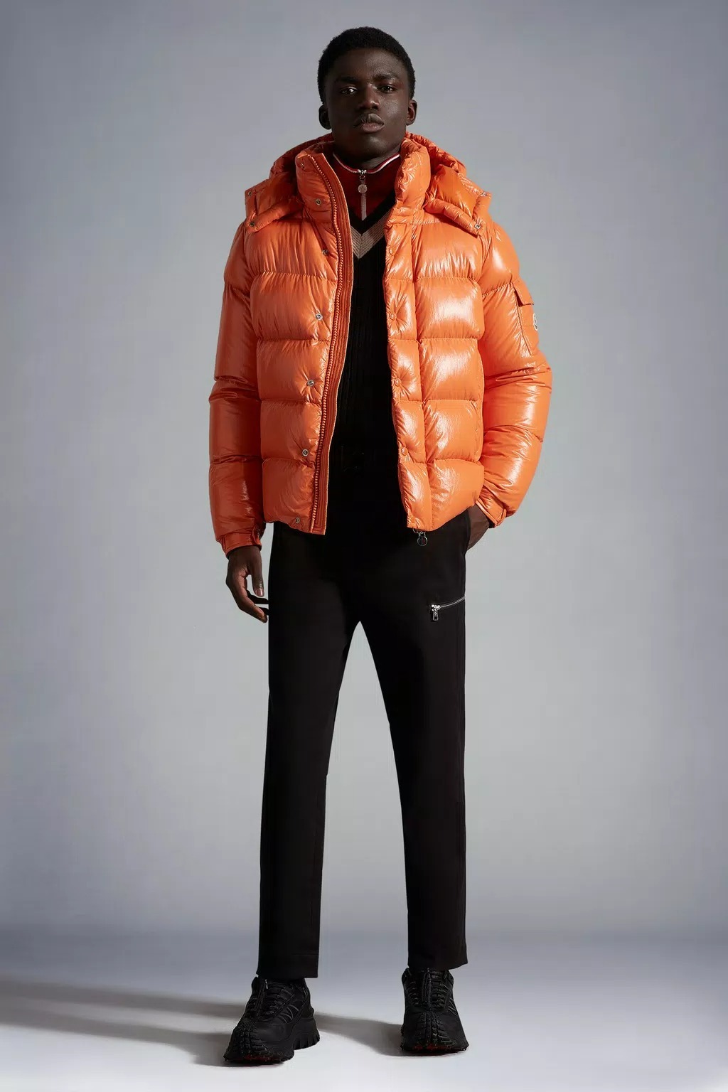 Moncler Maya 70 Short Style Down Jacket In Orange