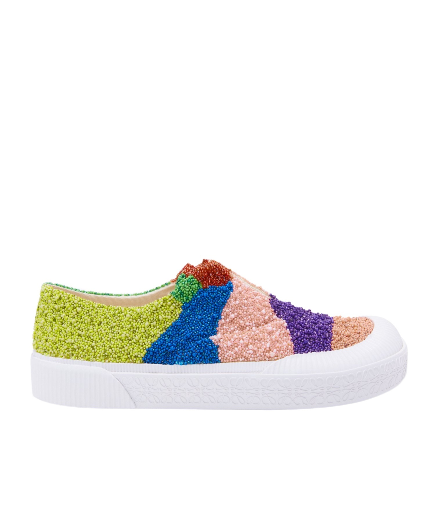 Loewe Slip On Terra Vulca In Tessuto Decorato Uomo In Multi-color