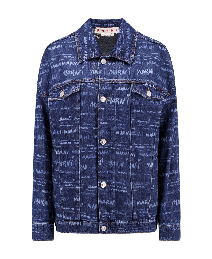 MARNI LOGO-PRINT DENIM JACKET