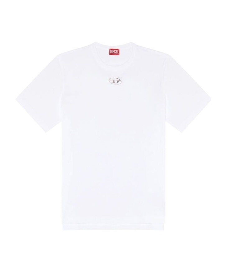 Diesel Mens  T-adjust-bigoval Brand-embossed Cotton-jersey T-shirt In White