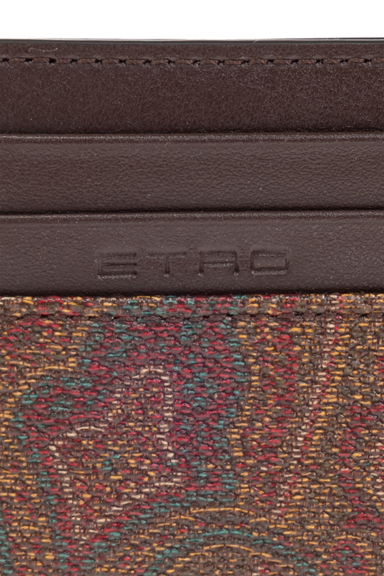 Etro Paisley Jacquard Cardholder In Brown