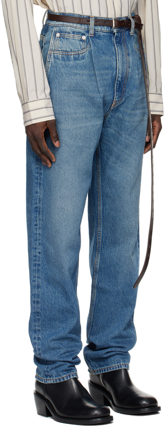 Hed Mayner Blue Faded Jeans In Blue