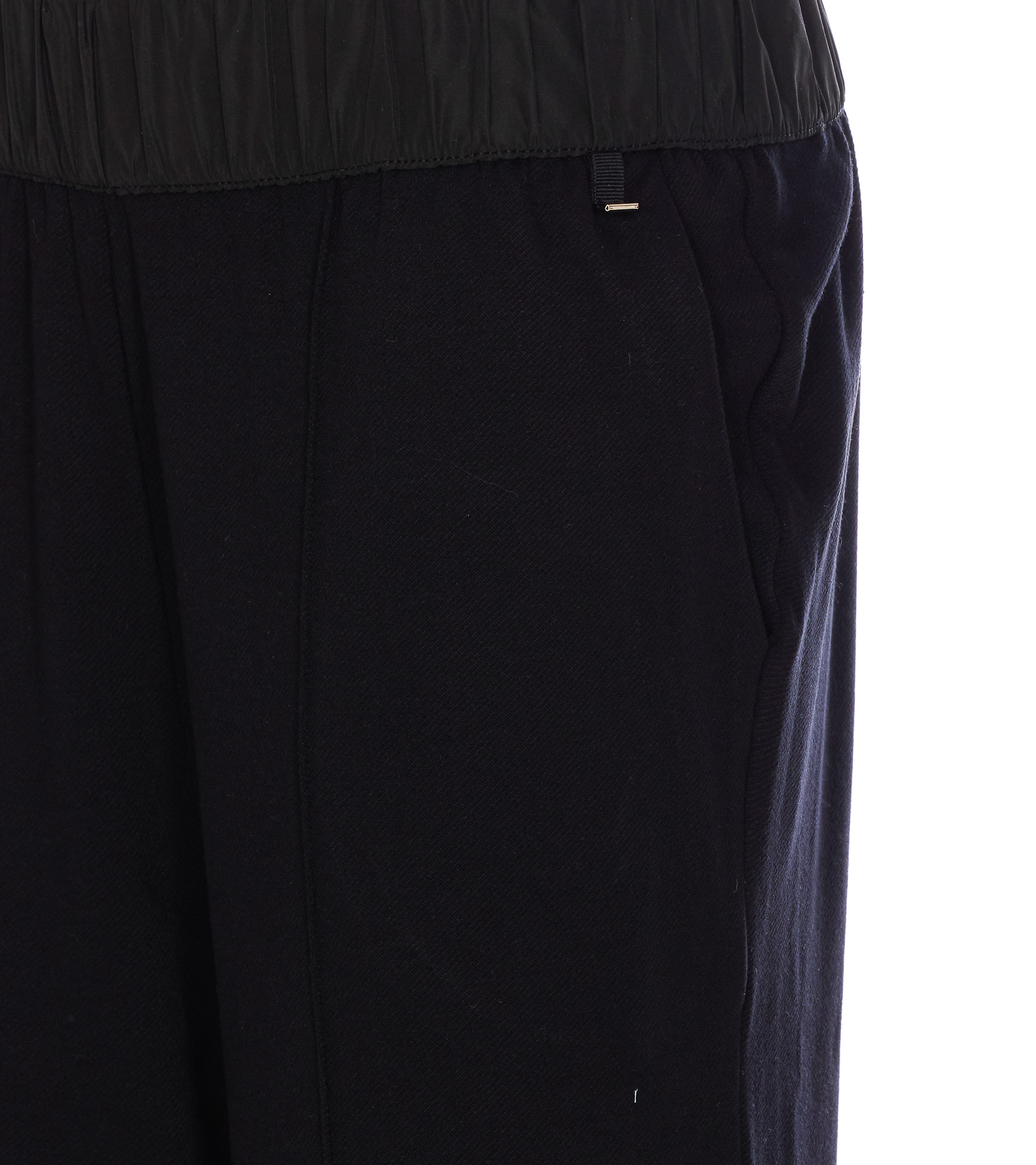 Herno Straight Leg Trousers With Elasticized Waist And Pockets In Black